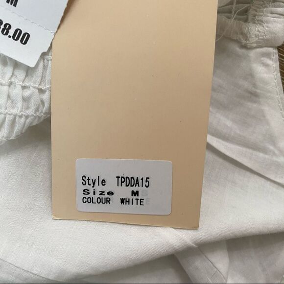 NEW LF VVNVVN White 100% Cotton Embroidered Halter Crop Top M - Picture 6 of 8